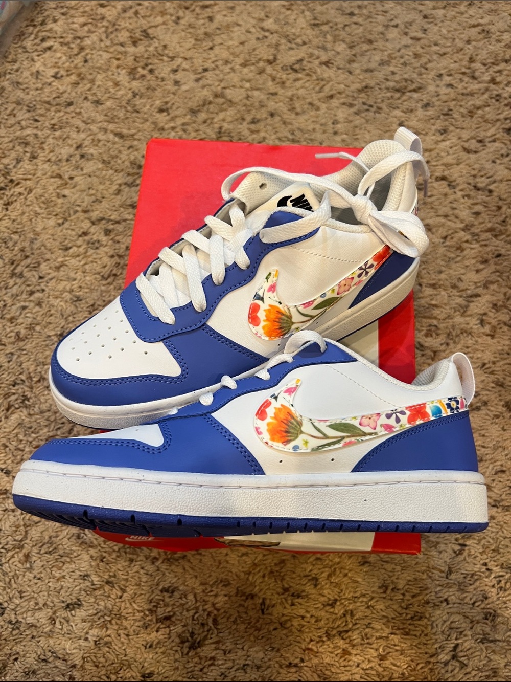 Big Kids Nike Court Borough Low Floral Sneakers